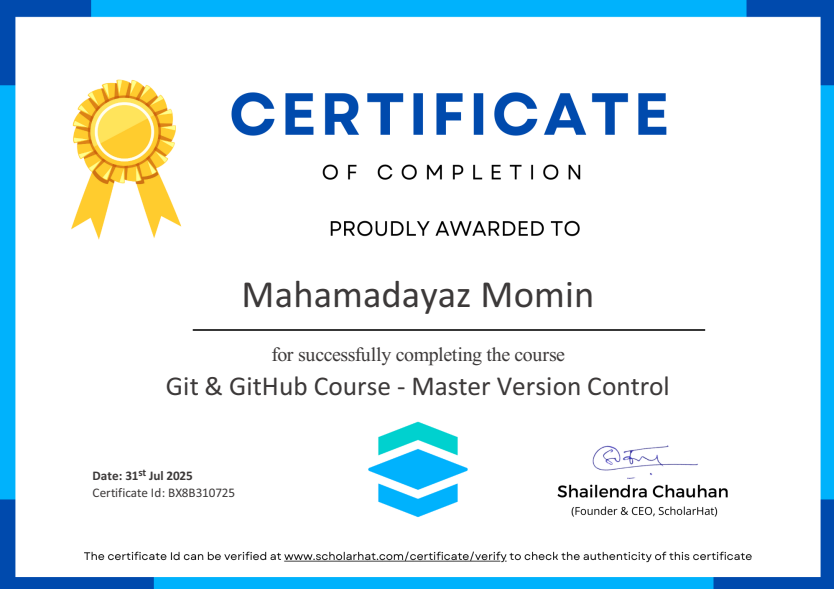 Git & GitHub Course - Master Version Control Certificate